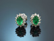 Fine Emerald! Smaragd Ohrringe mit Brillanten Weißgold 750
