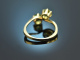 Around 1990! Beautiful Toi et Moi ring with peridot gold 585