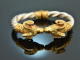 Around 1980! Extravagant vintage rams head bangle silver 925 gold-plated