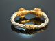 Around 1980! Extravagant vintage rams head bangle silver 925 gold-plated