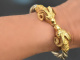 Around 1980! Extravagant vintage rams head bangle silver 925 gold-plated