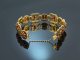 Around 1980! Beautiful garnet bracelet silver 900 gold-plated