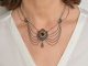 Around 1960! Pretty traditional necklace with garnet silver 835