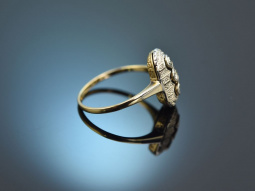 Um 1930! Art Deco Ring mit Diamanten Gold 585 Platin