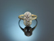 Um 1930! Art Deco Ring mit Diamanten Gold 585 Platin