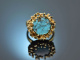 Around 1965! Chic statement ring with turquoise gold 585