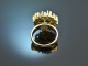 Around 1965! Chic statement ring with turquoise gold 585