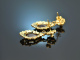 Around 1960! Beautiful large drop earrings with gold 375 garnets