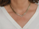 Um 1965! Schicke Vintage Tricolor Kette und Ohrringe Silber 925