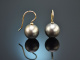 Fine Grey! Edle Tahiti Perlen Ohrringe aus unserer Werkstatt Gold 585