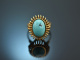 Around 1965! Chic vintage turquoise ring 750 gold