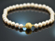 Very classy! Single-row cultured pearl necklace with ball clasp silver 925 gold-plated