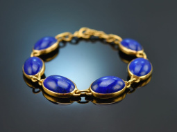 Um 1980! Feinstes handgearbeitetes Lapislazuli Armband...