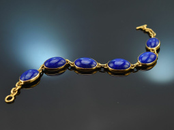 Um 1980! Feinstes handgearbeitetes Lapislazuli Armband...