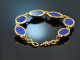 Um 1980! Feinstes handgearbeitetes Lapislazuli Armband aus Gold 900