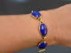 Um 1980! Feinstes handgearbeitetes Lapislazuli Armband aus Gold 900