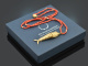 Around 1970! Filigree fish pendant with coral chain gold-plated silver