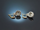 Um 1900! Historische Ohrringe mit Diamantrosen Gold 750 und Silber