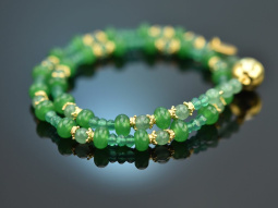 Cheerful Green! Fancy Armband aus Achat Aventurin und Jade Silber 925 vergoldet