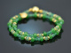 Cheerful Green! Fancy Armband aus Achat Aventurin und Jade Silber 925 vergoldet