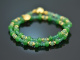 Cheerful Green! Fancy Armband aus Achat Aventurin und Jade Silber 925 vergoldet