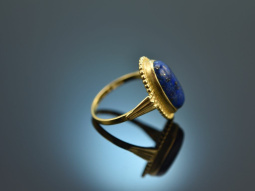 Um 1970! H&uuml;bscher Ring mit Lapislazuli Gold 333