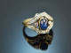 Um 1995! Schöner Saphir Ring mit Brillanten Gold 585