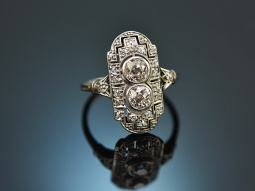 Um 1920! Wundervoller Art Deco Ring mit Diamanten Wei&szlig;gold 750