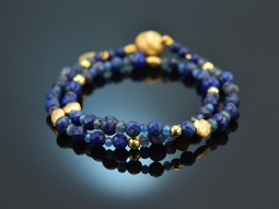 Deep Blue! Fancy Armband aus Lapislazuli Aquamarin und Achat Silber 925 vergoldet