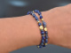 Deep Blue! Fancy Armband aus Lapislazuli Aquamarin und Achat Silber 925 vergoldet