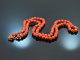 Around 1965! Long Italian precious coral necklace with 750 gold clasp