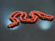 Around 1965! Long Italian precious coral necklace with 750 gold clasp