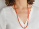 Around 1965! Long Italian precious coral necklace with 750 gold clasp