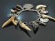 Around 1950! Magnificent charivari with 16 silver 925 and 835 pendants