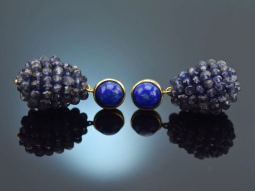 Deep Blue! Tropfen Ohrringe mit Iolith und Lapislazuli...