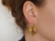 Um 1850! Seltene Biedermeier Ohrringe mit roten Ziersteinen Gold 585
