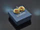 Um 1850! Seltene Biedermeier Ohrringe mit roten Ziersteinen Gold 585