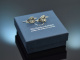 England um 1900! H&uuml;bsche Ohrringe mit Diamant Rosen Gold 375 und Silber