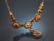 Around 1990! Classic garnet necklace gold 333