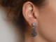 Blue Glitter! Tropfen Ohrringe mit T&uuml;rkis und Labradorit Silber 925 ros&eacute;vergoldet