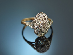 Um 1930! Antiker Art Deco Ring mit Diamanten Gold 585