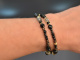 Black Velvet! Fancy Armband mit Onyx Rauchquarz und Labradorit Silber 925 vergoldet