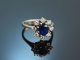Classy Blue! Zeitloser Saphir Ring mit Brillanten Weißgold 585