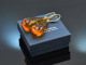 Big Amber! Large amber drop earrings gold-plated silver
