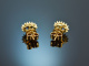 Klassische Saphir Ohrringe mit Brillanten Gold 750
