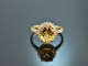 Sch&ouml;ner Citrin Ring mit Brillanten Gold 750