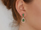 Festliche Smaragd Ohrringe mit Brillanten Wei&szlig;gold 750