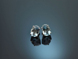 Beautiful aquamarine earrings in 750 white gold