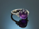 Edler Amethyst Ring mit Brillanten Wei&szlig;gold 750