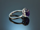 Edler Amethyst Ring mit Brillanten Wei&szlig;gold 750